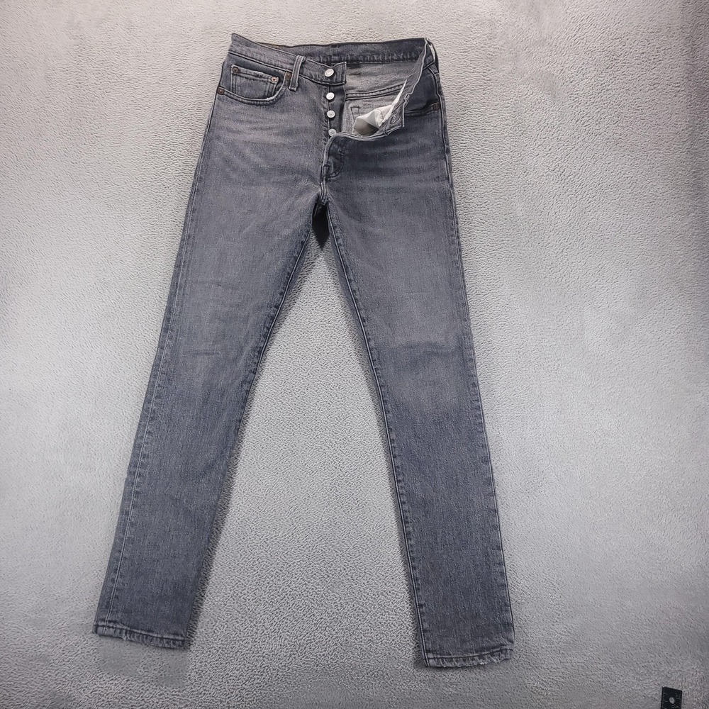 Levis 501 Jeans Womens 27 Gray Skinny High Rise Button Fly Stretch Charcoal Wash